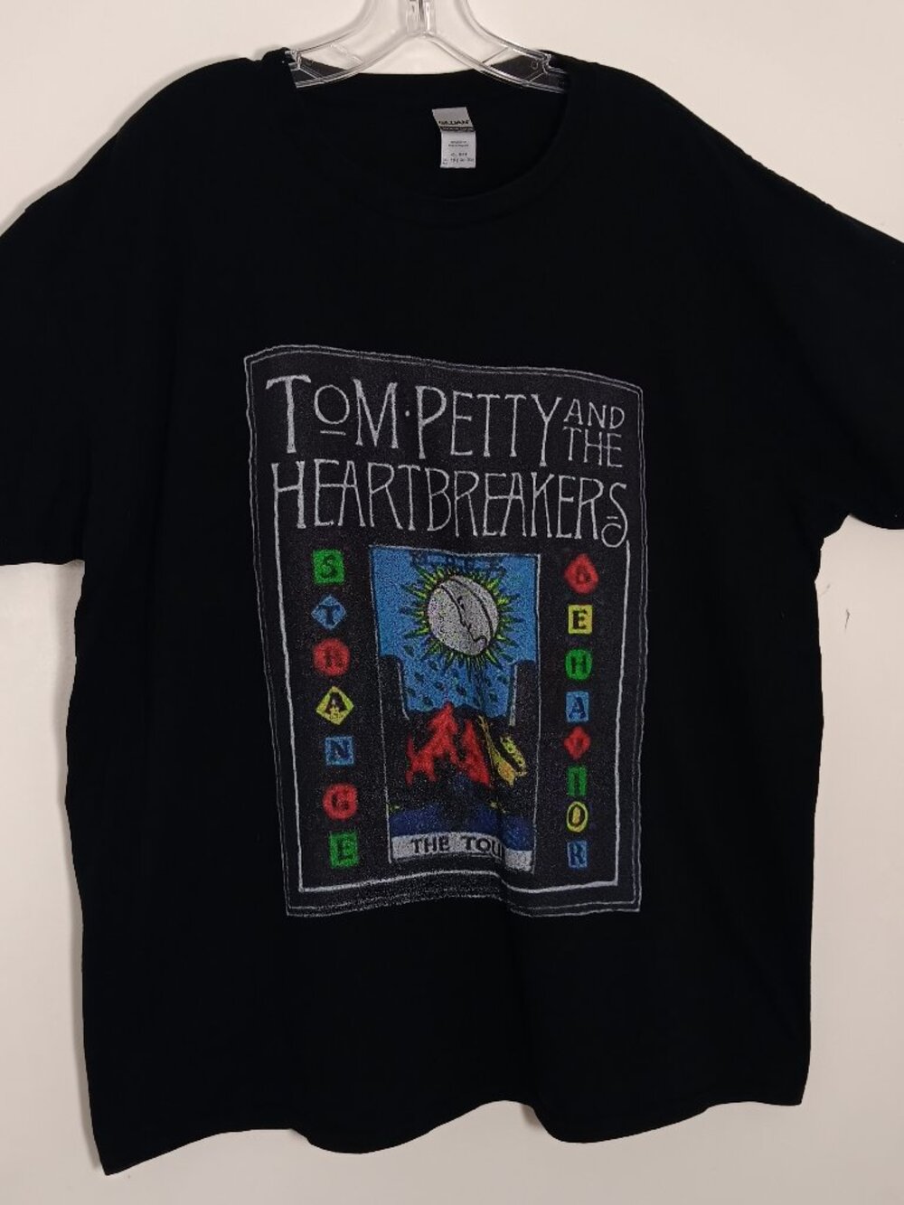 Tom petty  & the heartbreakers strange behavior tour graphic Tshirt Black gildan
